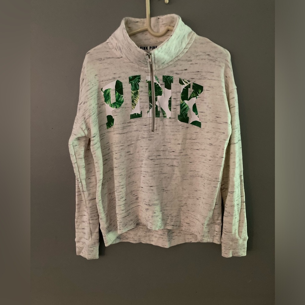 Like New! In Excellent Condition! PINK Victoria’s Secret Palm Tree Half Zip